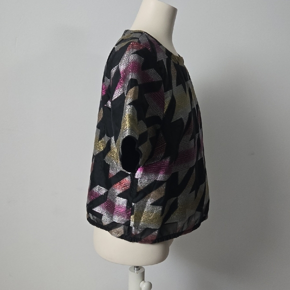 Glittery Mega Houndstooth Boxy Blouse (M) - Picture 2 of 11